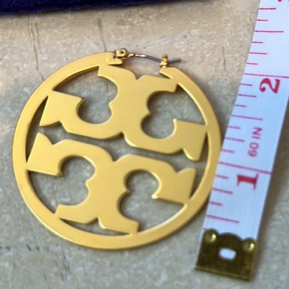 Tory Burch Gold Logo Earrings - Picture 14 of 14